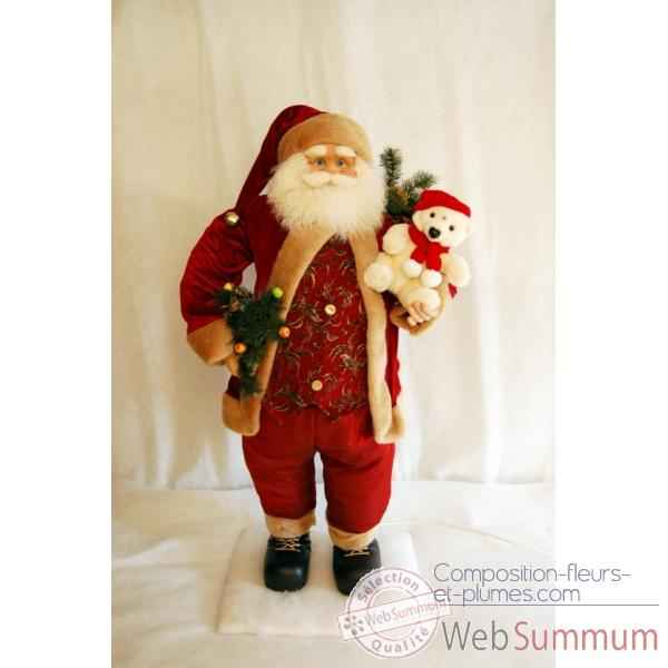 Automate décors de Noël Père Noël avec ourson dans les bras -PN2A