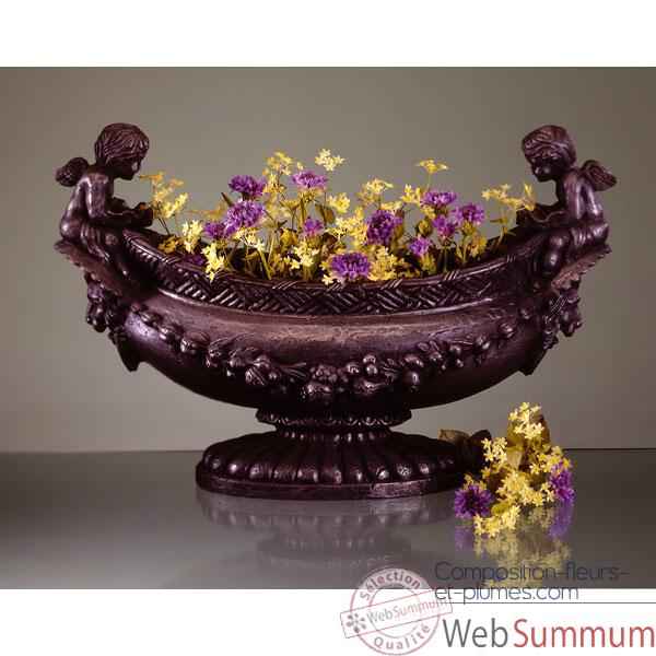 Vases-Modèle Cherub Oval Bowl, surface marbre vieilli patine or-bs3063wwg