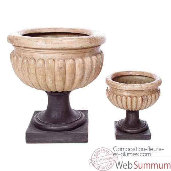 Video Vases-Modele Bath Urn, surface gres combines avec du fer-bs3094sa/iro