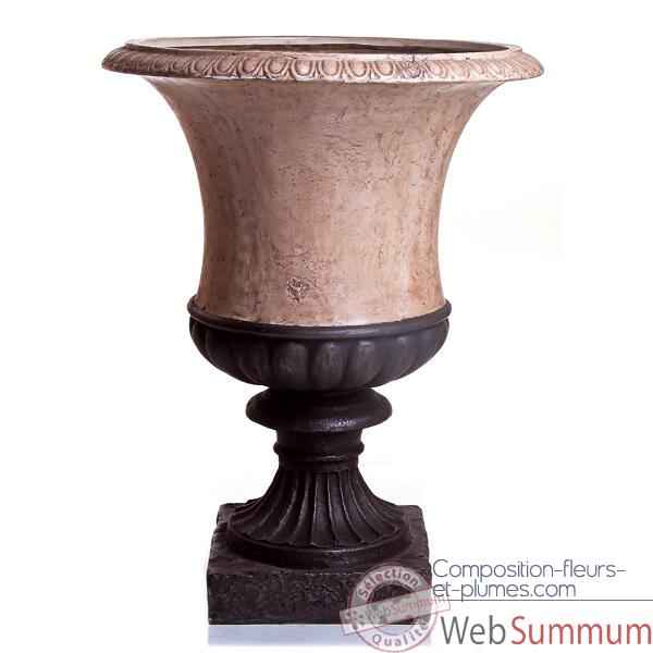 Vases-Modèle Ascot Urn, surface pierres romaine combinés au fer-bs3097ros/iro
