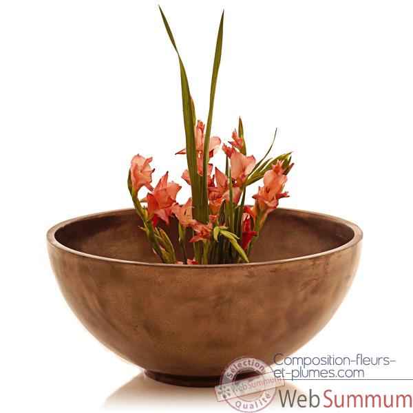 Vases-Modele Sulu Bowl, surface bronze nouveau-bs3227nb