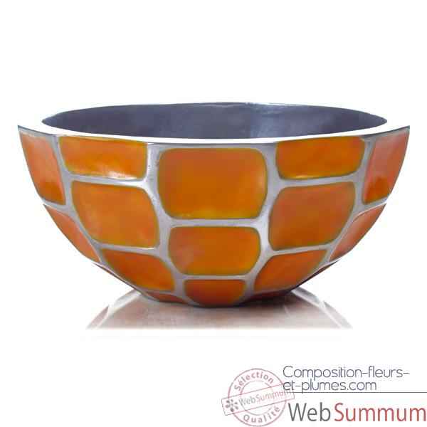 Vases-Modele Mando Bowl, surface aluminium avec patine or-bs3360alu/org