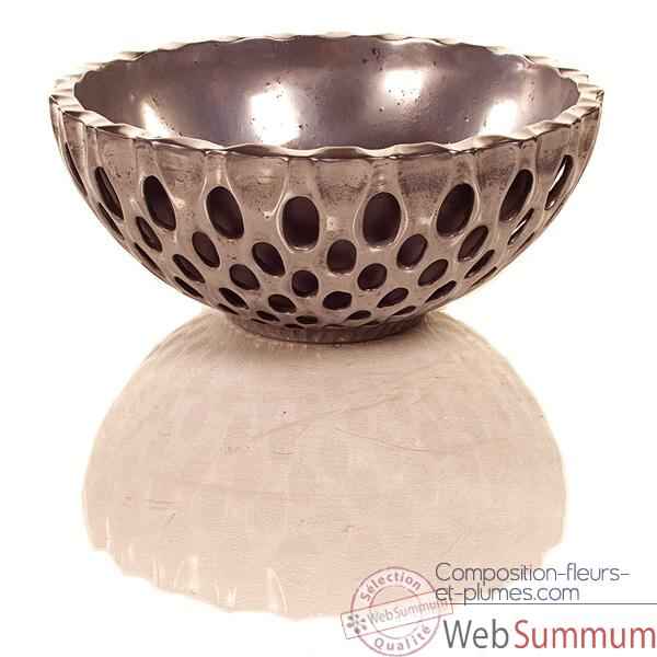Vases-Modèle Coral Bowl, surface aluminium-bs3439alu