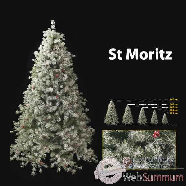 Sapin de Noël 180 cm Professionnel St Moritz Winter Tree 300 lumières White-Berry